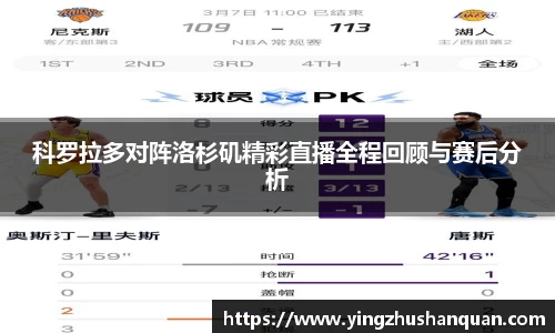 科罗拉多对阵洛杉矶精彩直播全程回顾与赛后分析